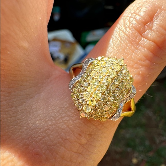 1.00ctw solid 10k gold genuine yellow diamond ring high end - Picture 6 of 16